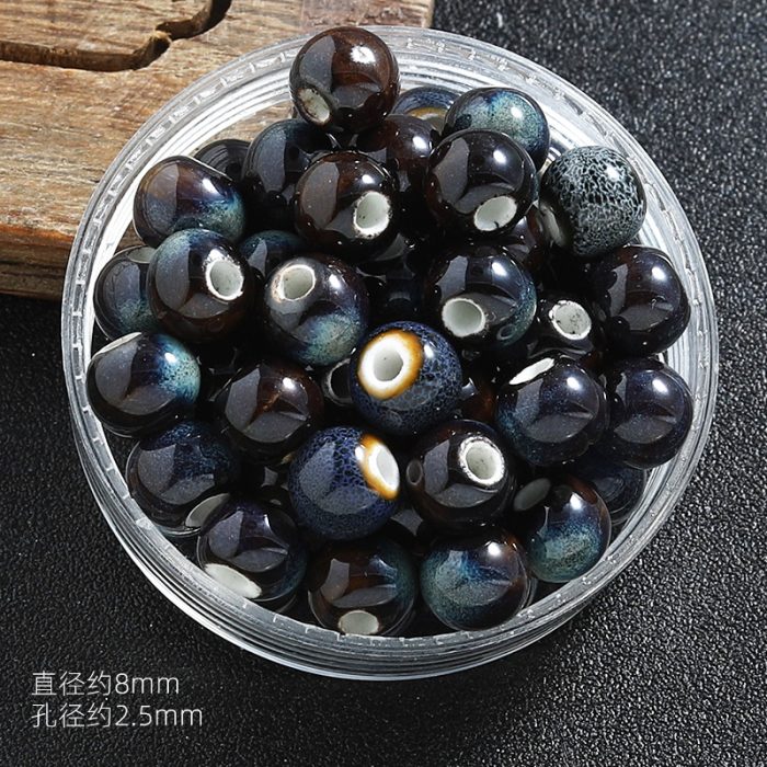 IC03BCE001.09-8MM DIY珠子-陶瓷花釉圆珠-宝石蓝8mm Catholic religious art