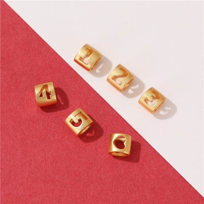 DIY珠子-黄铜沙金-字母/桃心-7x6mm Catholic religious art