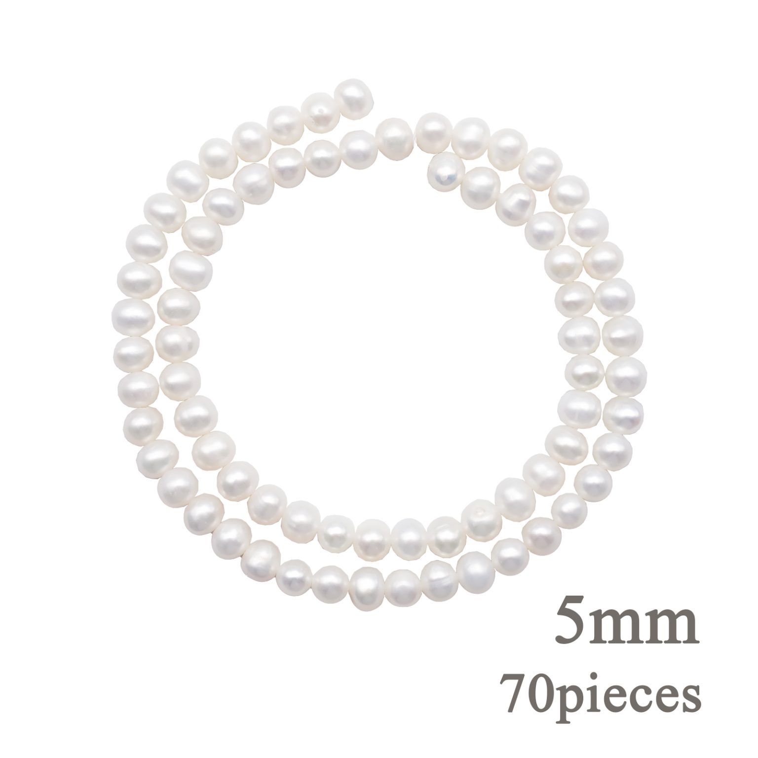 DIY珠子-白珍珠-5mm（1条约70颗）
