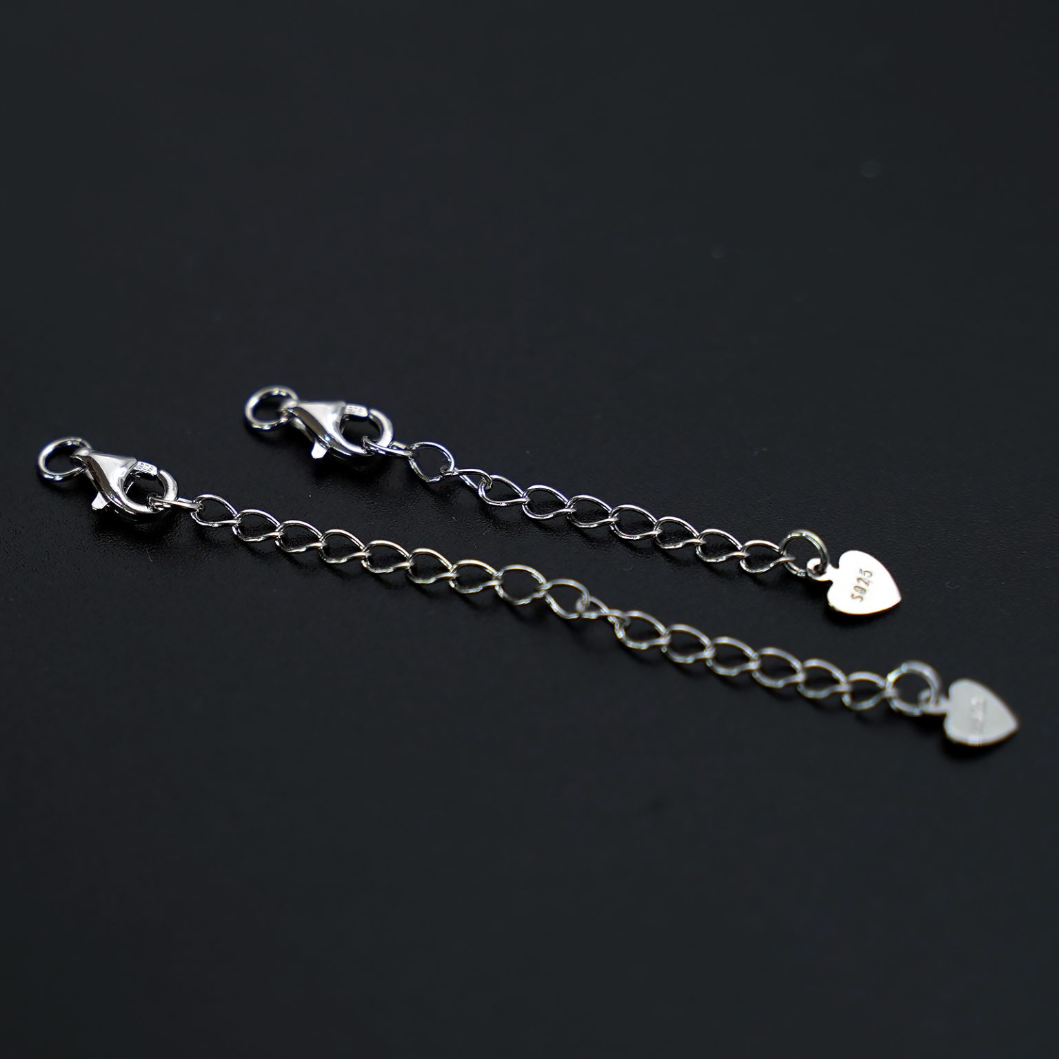 DIY-龙虾扣-925银-银色-带延长链3cm/5cm
