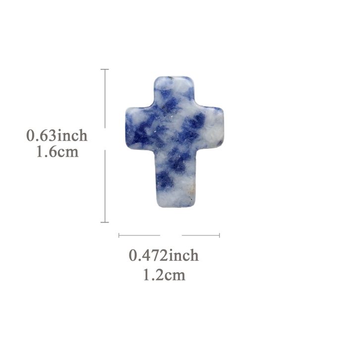 DIY双通-十字架-蓝点-1.6x1.2cm Catholic religious art