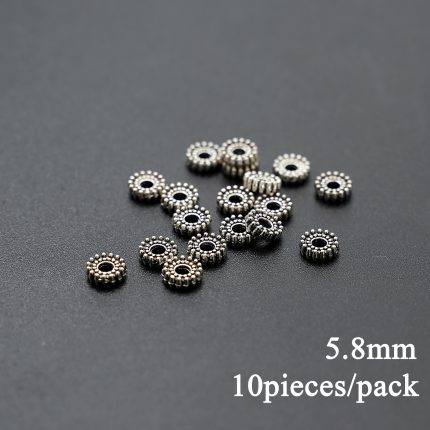 DIY隔片-雪花齿轮-银色-5.8x1.9mm-10个/包