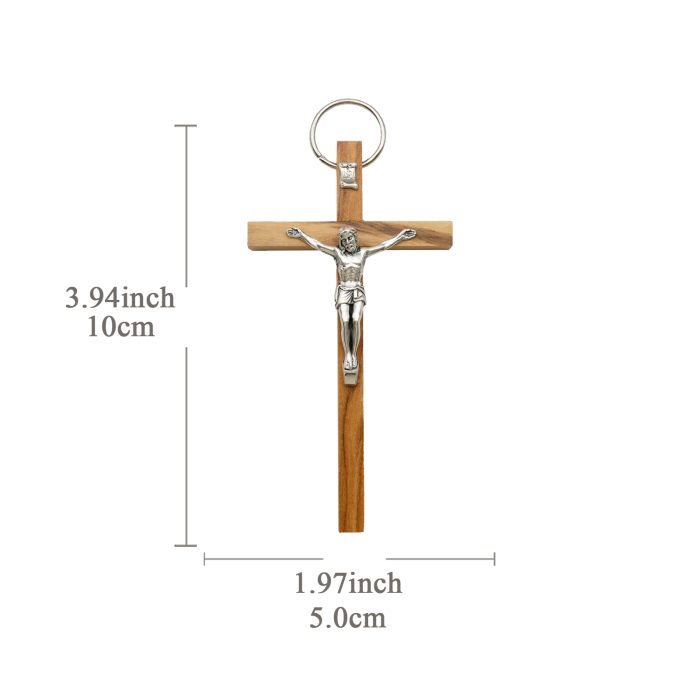 十字架-基督-橄榄木制-锌合金-10x5cm Catholic religious art
