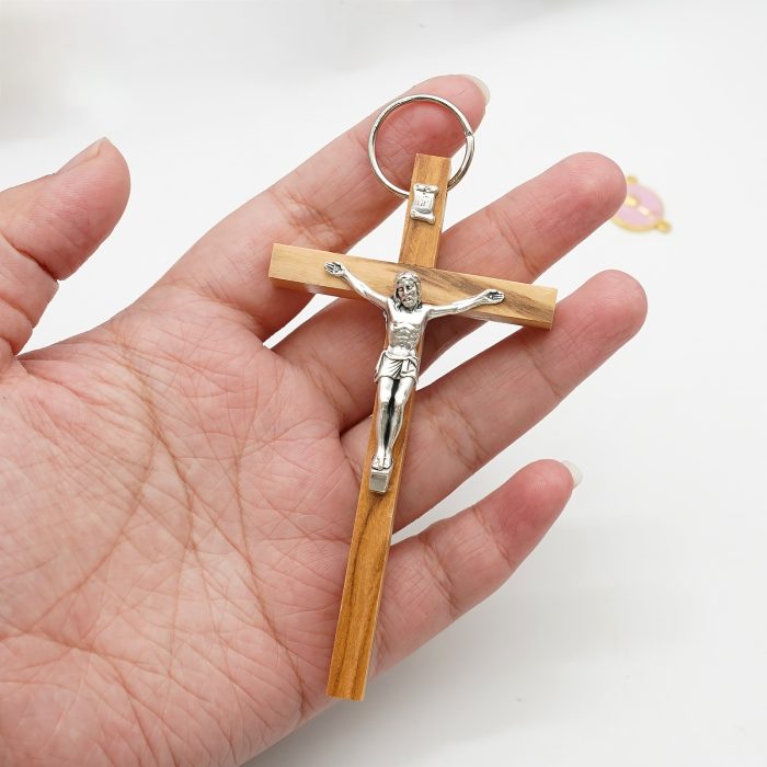 十字架-基督-橄榄木制-锌合金-10x5cm Catholic religious art