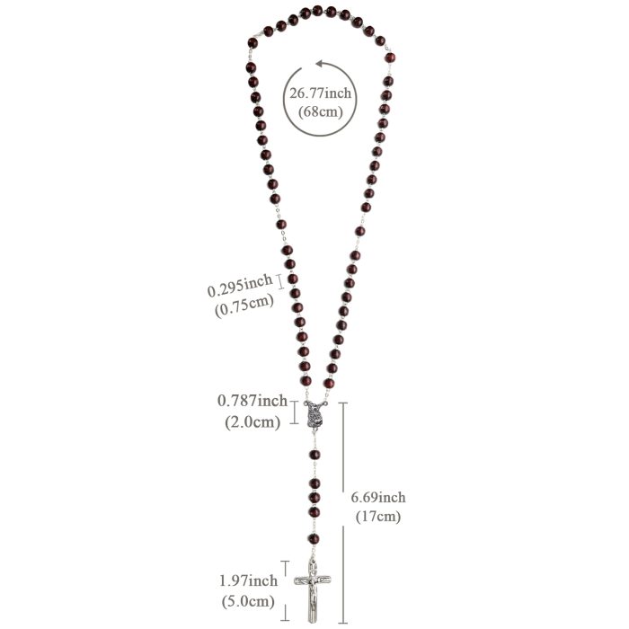 玫瑰念珠-紫檀套装-弥额尔-彩色-925银浮雕像-带盒 Catholic religious art
