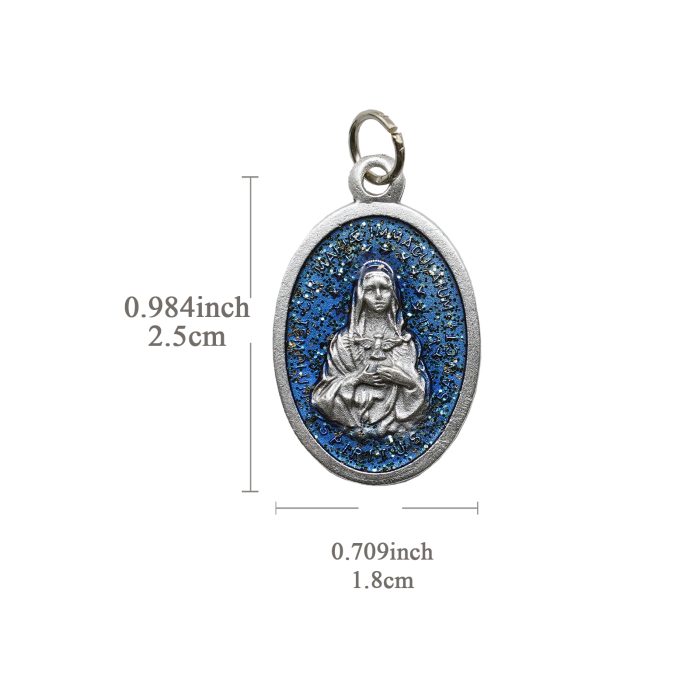 合金圣牌-圣神-蓝珐琅带圈2.5x1.8cm Catholic religious art