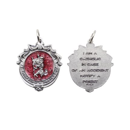 合金圣牌-基多福-红珐琅-2.4x2.2cm