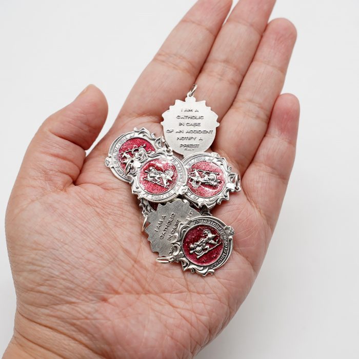 合金圣牌-基多福-红珐琅-2.4x2.2cm Catholic religious art