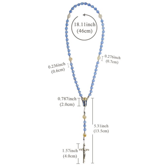 玫瑰念珠-蓝猫眼配黄阿赛-6mm-情侣款 Catholic religious art