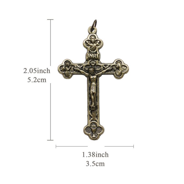 DIY十字架-锌合金-古青铜色-5.2x3.5cm Catholic religious art