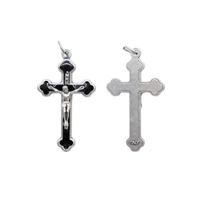 DIY十字架-珐琅彩黑色-锌合金-3.7x2.3cm Catholic religious art