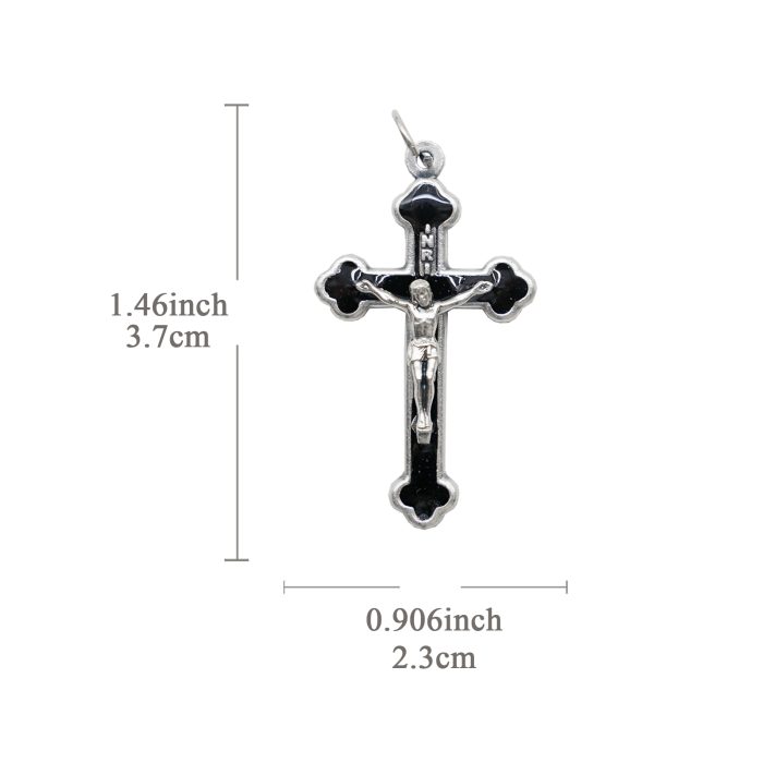 DIY十字架-珐琅彩黑色-锌合金-3.7x2.3cm Catholic religious art
