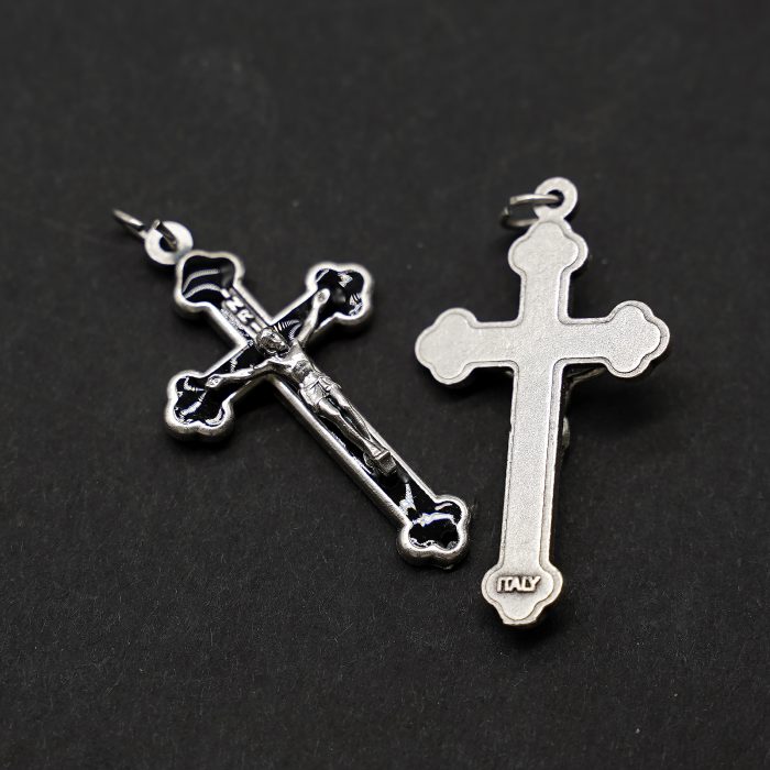 DIY十字架-珐琅彩黑色-锌合金-3.7x2.3cm Catholic religious art