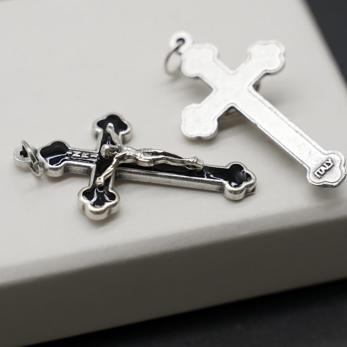 DIY十字架-珐琅彩黑色-锌合金-3.7x2.3cm Catholic religious art