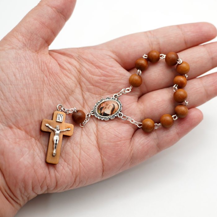 一端念珠-圣妇丽达-枣木-8mm Catholic religious art