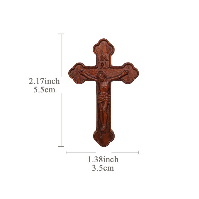 DIY十字架-紫檀木-5.5x3.5cm Catholic religious art