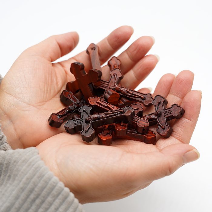 DIY十字架-紫檀木-5.5x3.5cm Catholic religious art