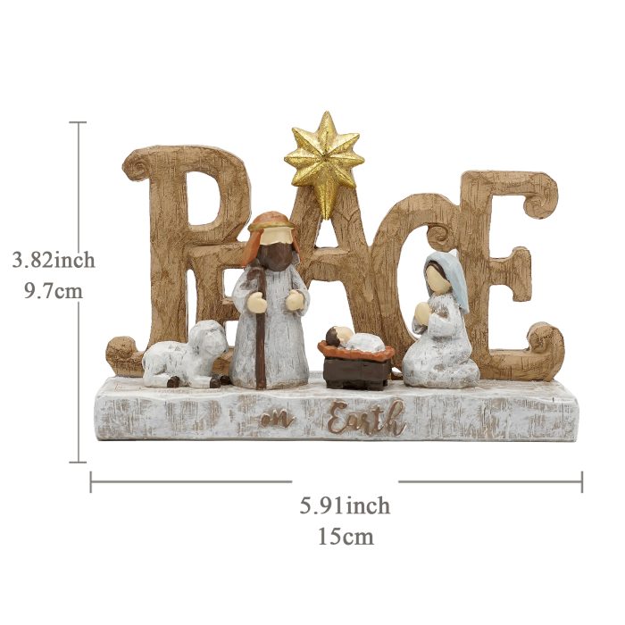 圣诞节-PEACE摆件-马槽-15x9.7cm Catholic religious art