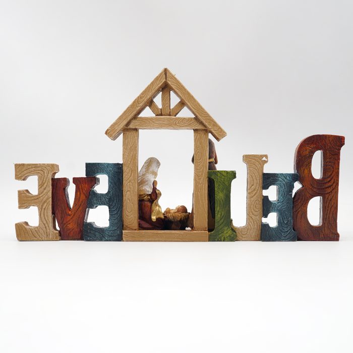 圣诞节-Believe-家庭马槽-房子摆件-18.5x15cm Catholic religious art