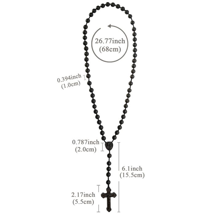 玫瑰念珠-皇冠圣母子-黑檀-绳编-10mm送念珠包 Catholic religious art