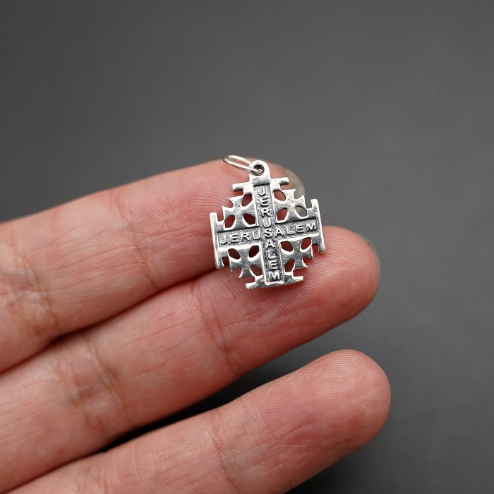 DIY十字架-耶路撒冷-电白/做旧-925银-1.5/1.0cm Catholic religious art