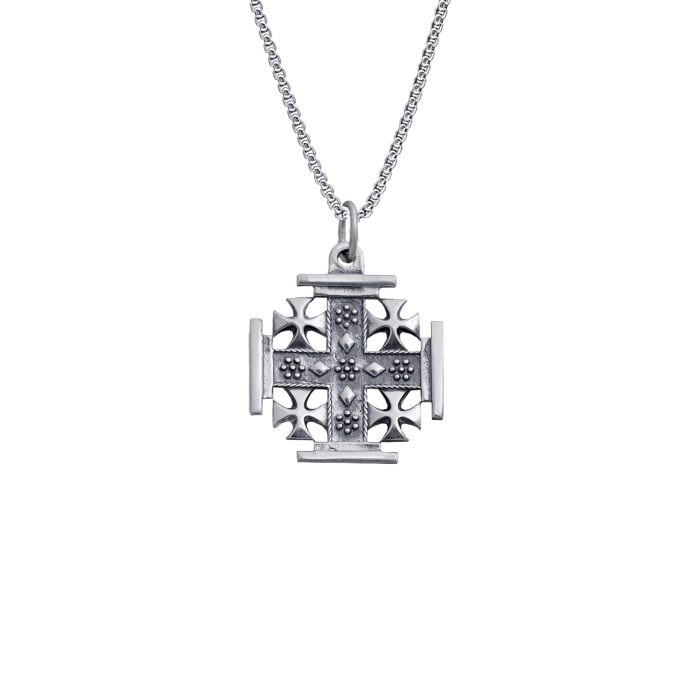 吊坠十字架-耶路撒冷-复古-925银-2.0cm（送60厘米钛钢链） Catholic religious art