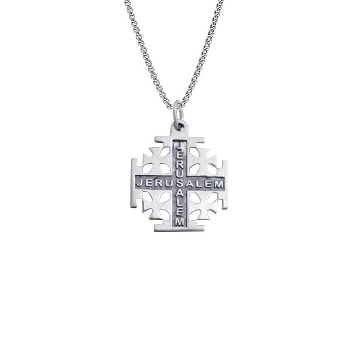 吊坠十字架-耶路撒冷-复古-925银-2.0cm（送60厘米钛钢链） Catholic religious art