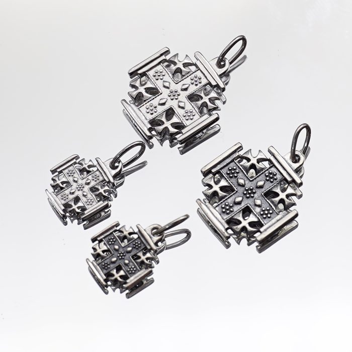 DIY十字架-耶路撒冷-电白/做旧-925银-1.5/1.0cm Catholic religious art