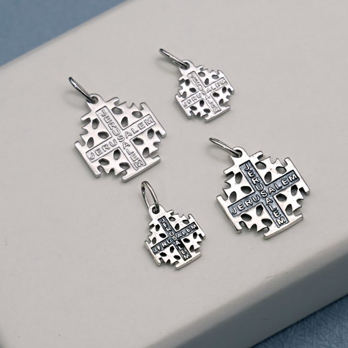 DIY十字架-耶路撒冷-电白/做旧-925银-1.5/1.0cm Catholic religious art