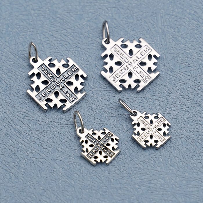 DIY十字架-耶路撒冷-电白/做旧-925银-1.5/1.0cm Catholic religious art