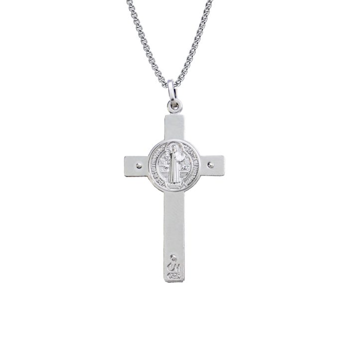 十字架-本笃-电白-925银-3.5×2.1CM（送60厘米钛钢链） Catholic religious art