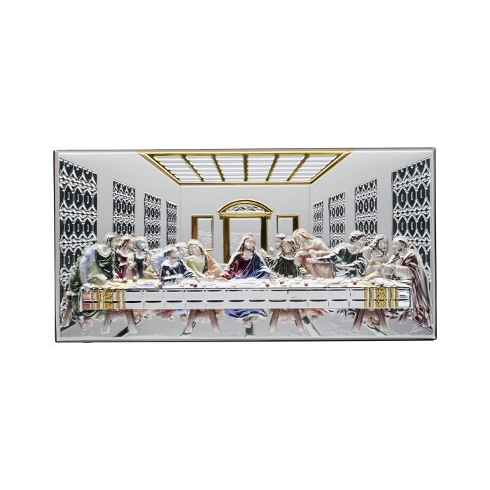 AG2694SL-794DIP 银浮雕-最后的晚餐-12x23cm Catholic religious art