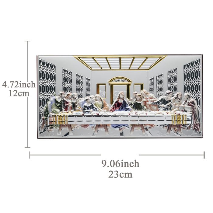 银浮雕-最后的晚餐-12x23cm Catholic religious art