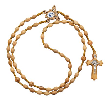 玫瑰念珠-橄榄木椭圆珠-绳编-花纹珠-异形十字-6x9mm