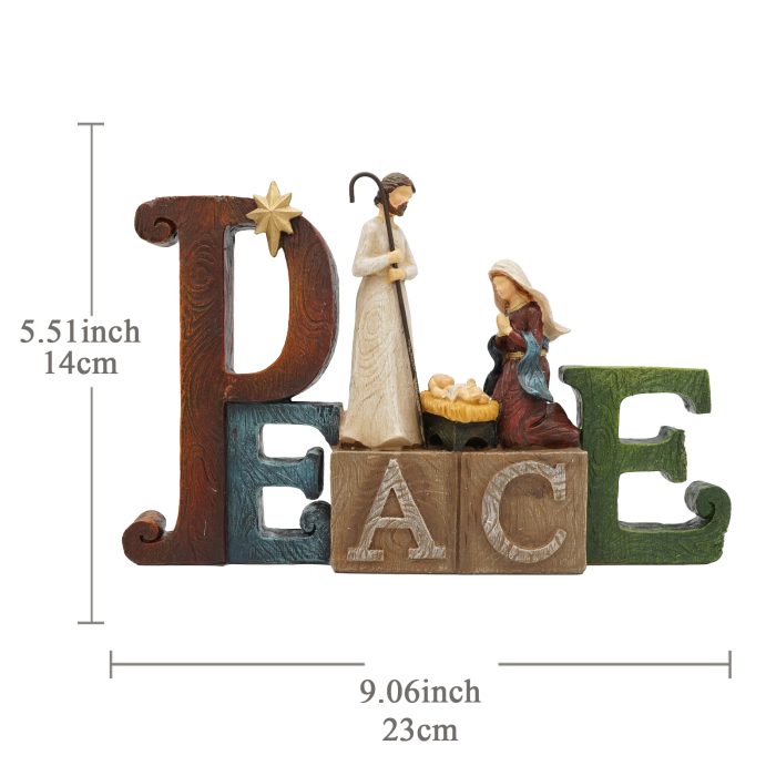 圣诞节-PEACE摆件-圣诞马槽-14x23cm Catholic religious art