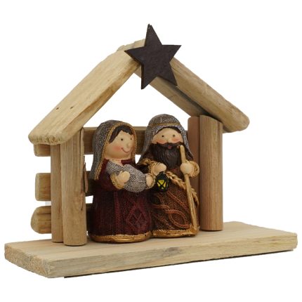 圣诞节-彩色摆件-马槽带房子 -12x15cm