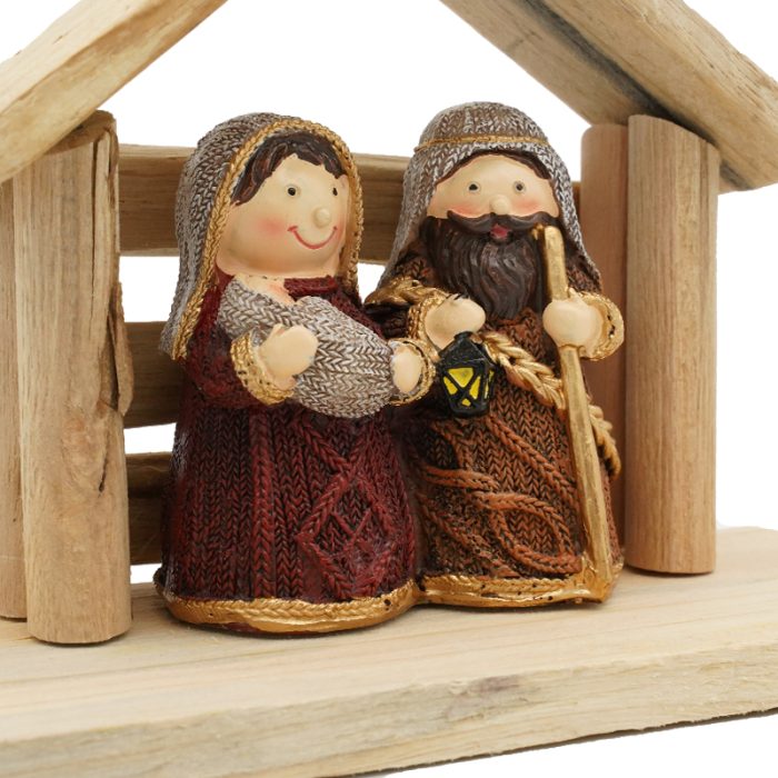 圣诞节-彩色摆件-马槽带房子 -12x15cm Catholic religious art