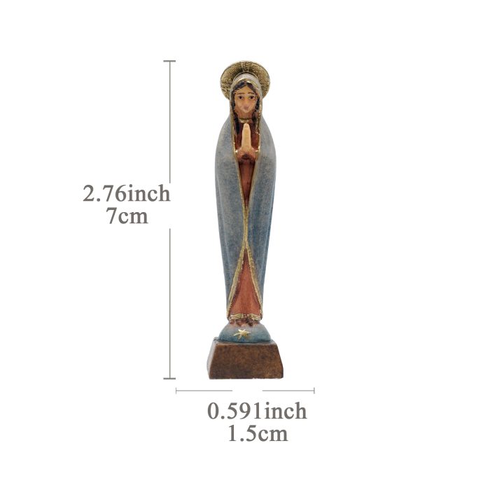 【现货】木雕_法蒂玛圣母抽象款 7厘米 Catholic religious art