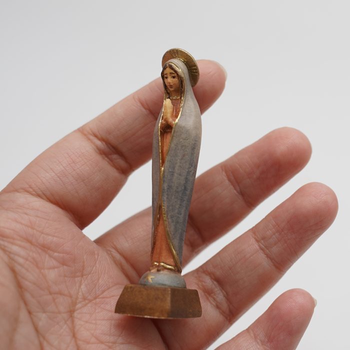 【现货】木雕_法蒂玛圣母抽象款 7厘米 Catholic religious art