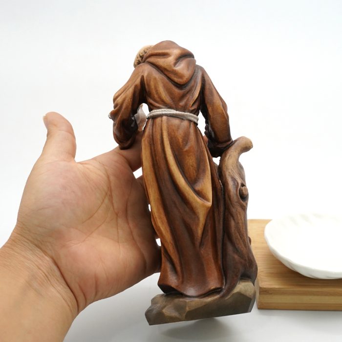 【现货】木雕-圣方济各亚西西-19厘米 Catholic religious art