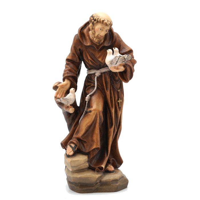 【现货】木雕-圣方济各亚西西-19厘米 Catholic religious art