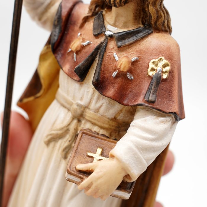 【现货】木雕-阿尔卑斯木雕-圣雅阁伯-彩色-21cm Catholic religious art