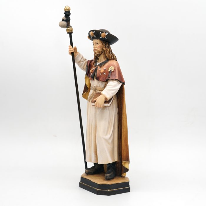 【现货】木雕-阿尔卑斯木雕-圣雅阁伯-彩色-21cm Catholic religious art