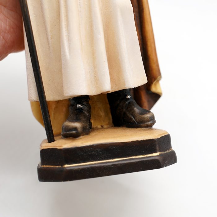 【现货】木雕-阿尔卑斯木雕-圣雅阁伯-彩色-21cm Catholic religious art