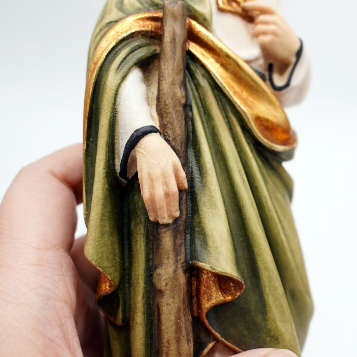 【现货】木雕-阿尔卑斯木雕-圣达窦-彩色-22cm Catholic religious art