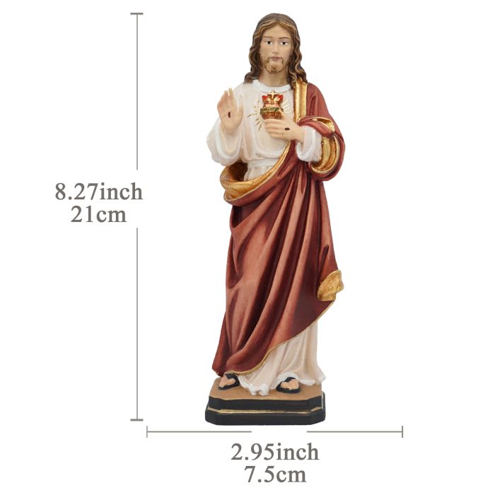 【现货】现货木雕-耶稣圣心-21厘米 Catholic religious art