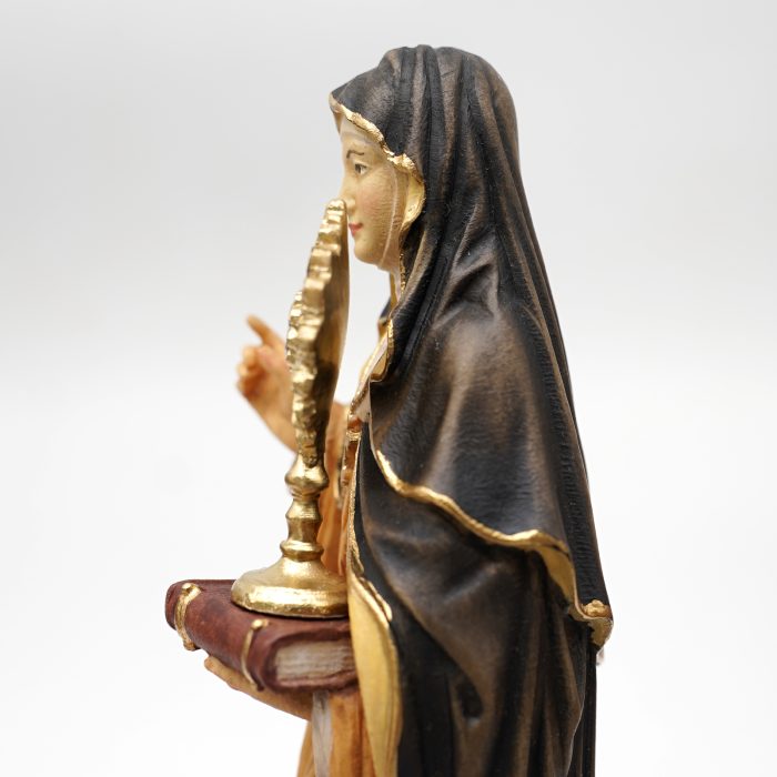 【现货】木雕-圣女加辣亚西西手工态像-彩色-20厘米 Catholic religious art