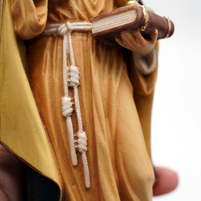 【现货】木雕-圣女加辣亚西西手工态像-彩色-20厘米 Catholic religious art