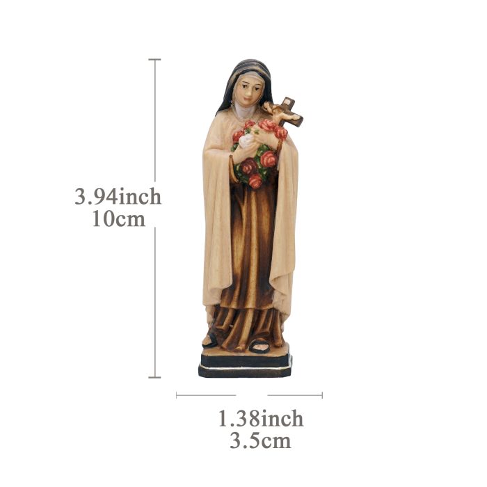 【现货】木雕-小德兰10厘米-彩色 Catholic religious art