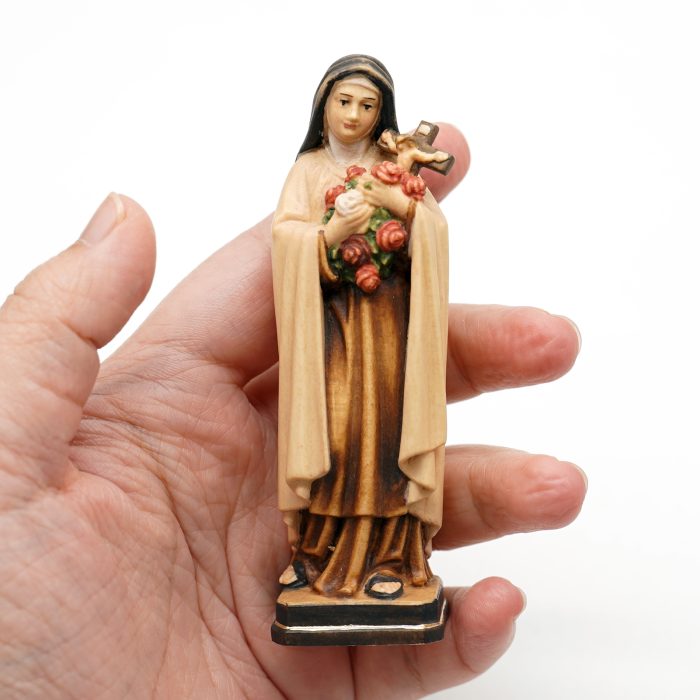 【现货】木雕-小德兰10厘米-彩色 Catholic religious art